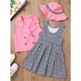 thumbnail image 3 of Wassery Toddler Girls Summer Outfit Sets Sleeveless Geometric Pattern Print Dress + Hat 2-8T for Little Girls Fashion Streetwear Set, 3 of 9
