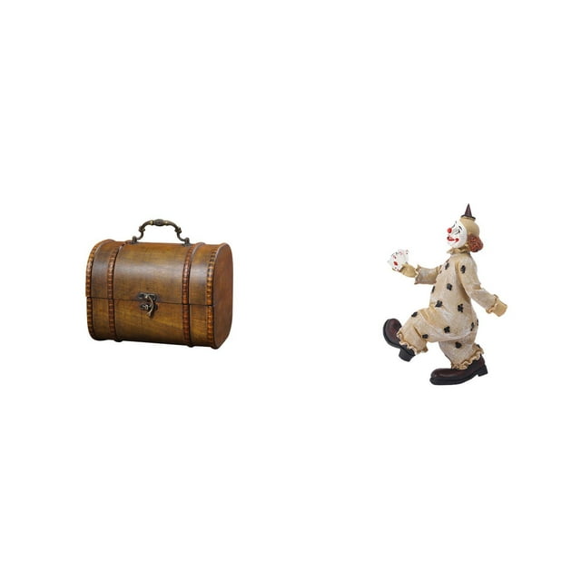 Joyero Vintage De Madera, Organizador, Cofre Del Tesoro, Caja De Almacenamiento Decorativa Para Anillos, Joyería Corporal, Figura De Payaso, Estatua, Escultura, Colección, Adorno De