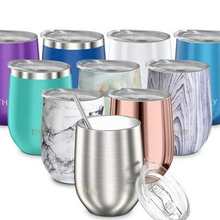 Pack of 24 Bulk - 16 Oz Stainless Steel Wine Tumblers with Lid, Stemless  Vacuu