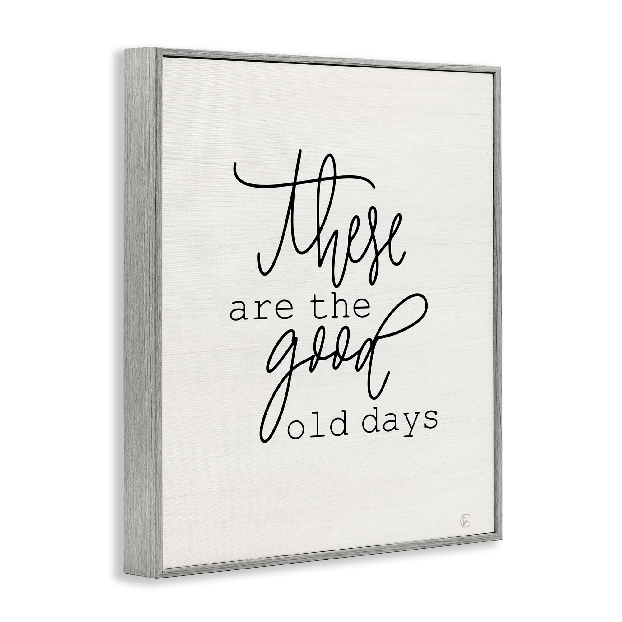 Stupell Industries Good Old Days Typography Painting Gray Framed Art Print Wall Art, 11 x 14