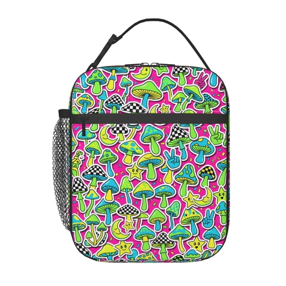 Mushroom Lunch Box,Lightweight Reusable Lunch Bag For Woman Men,Portable Insulated Small Cooler Bag For Picnic,Travel,Office
