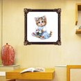 thumbnail image 4 of Cuadros Decorativos Pintura de diamante 5D DIY para decoración del hogar bordado de Likrtyny gato de dibujos animados mosaico artesanal para colgar en la pared 35x35cm, 4 of 5