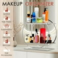 thumbnail image 5 of DERCLIVE 2 Tier Bathroom Countertop Organizer, Metal Cosmetic Organizer and Storage, Make up Counter Shelf Perfume Holder Rack Cosmetic Display Tray for Bathroom Counter, 5 of 11