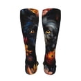 thumbnail image 6 of KLL Colorful Floral Black Dog Print Cool Socks Men's Women's Crew Socks Funny Crazy Novelty Stockings, 6 of 8