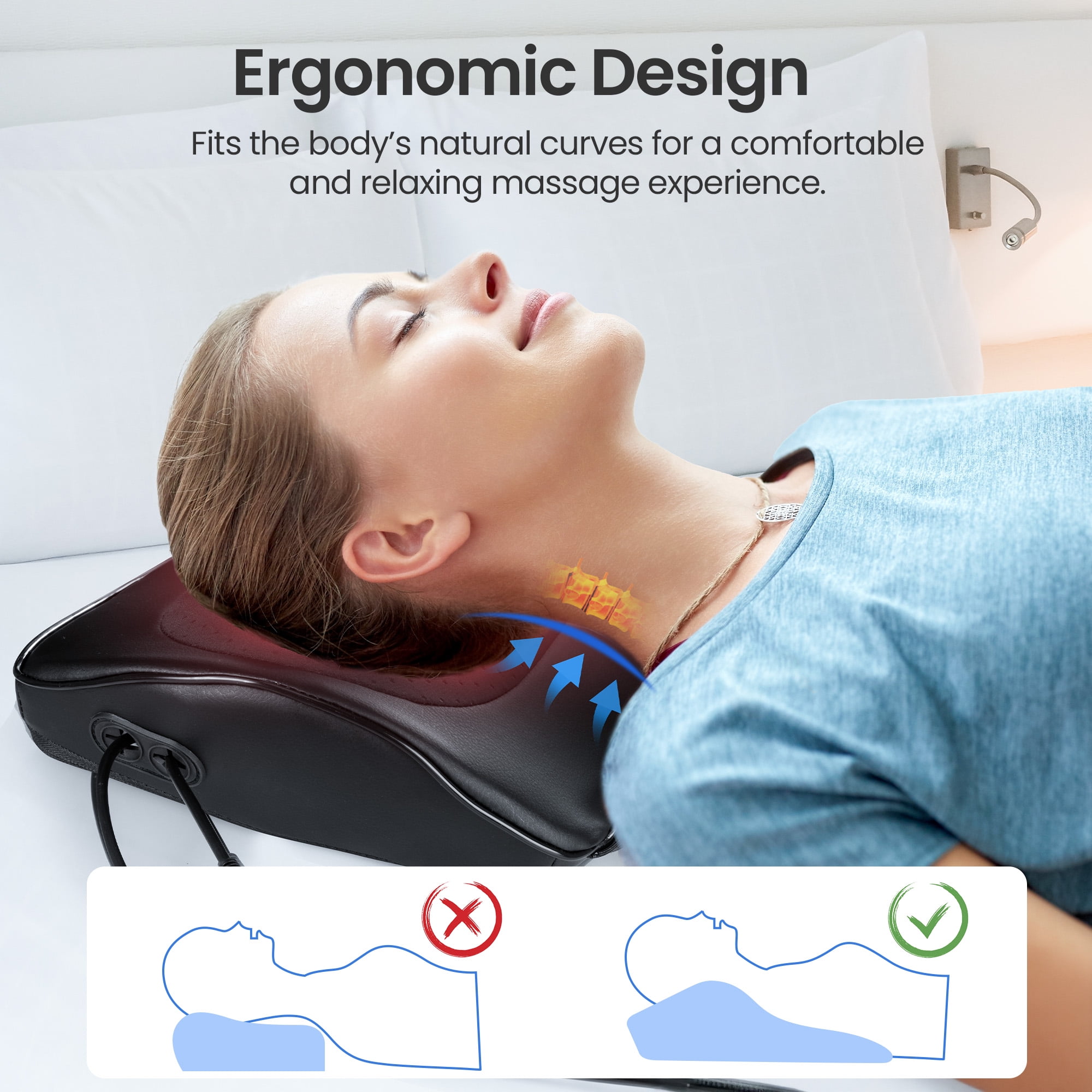Suerbeaty Neck and Back Massager for Relief Deep Tissue with Heat, Shiatsu Shoulder Massager with Bi-Directional Rotating Head for Neck, Back, Shoulders, and Legs, Gift for Mom Dad