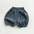 thumbnail image 2 of Jalioing Toddler Kids Cotton Linen Bloomers Elastic Waist Baggy Casual Shorts Boys Girls Basic Plain Shorts, 2 of 3
