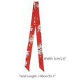 thumbnail image 3 of INSPIRE CHIC Women Floral Satin Scarves, Square Silky Neck Scarf Neckerchief, Skinny Long Ribbon Hair Band Long-Wine Red 55.1x2.0''(LxW), 3 of 7
