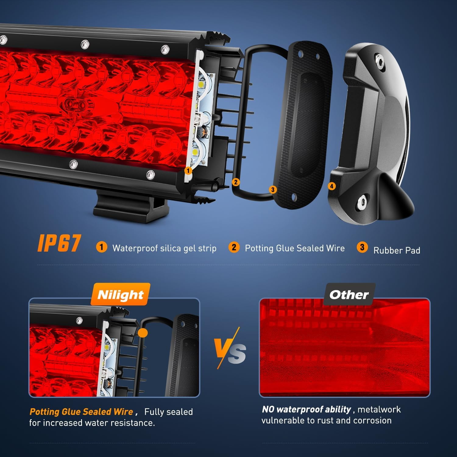 Nilight 12 Inch 240W LED Light Bar Spot & Flood Combo for Offroad Vehicles