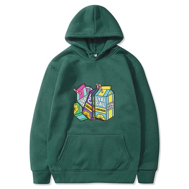 Lyrical Lemonade Lemon Print Plus Velvet Hooded Sweatshirt For Men And Women