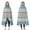 Blue Geometric Striped, variant on Wearable Blanket,Blue Geometric Striped Pattern Hooded Wearable Flannel Blanket for Adults & Teens,Winter Poncho Shawl Wrap Cape Cozy Anti-Pill,50"x60"