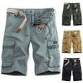thumbnail image 1 of BADHUB Multi Pockets Cargo Shorts for Young Men Button Zipper Ripstop Work Shorts Heavy-Duty Outdoor Hiking Shorts Gray L, 1 of 5