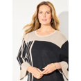 thumbnail image 2 of Catherines Women's Plus Size Jacquard Colorblock Pullover, 2 of 5