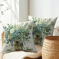 thumbnail image 5 of Spring Eucalyptus Leaves Throw Pillow Covers 20X20 Inches Set of 2 Greenery Sage Leaf White Floral Mason Jar Pillowcase Soft Cotton Linen Square Spring Cushion Covers for Home Sofa Patio Bedroom, 5 of 6