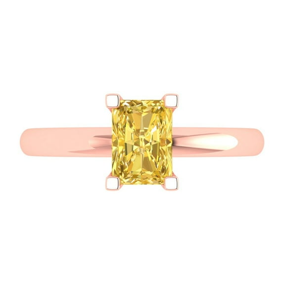 Solitaire Engagement Ring for Women - 1ct Natural Citrine in 18K Rose Gold Promise Ring