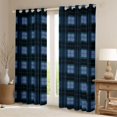 thumbnail image 2 of Homewish Blue Checkered Blackout Curtains Set of 2 (52x84 Each),Minimalist Plaid Window Curtains,Geometric Grid Print Curtains and Drapes For Girls Teens,Breathable Home Decor, 2 of 6