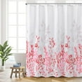 thumbnail image 4 of Peachy and Grey Shower Curtain, Watercolor Floral Bathroom Curtain Pink and White Cute Shower Curtains 72×72 inches, 4 of 6