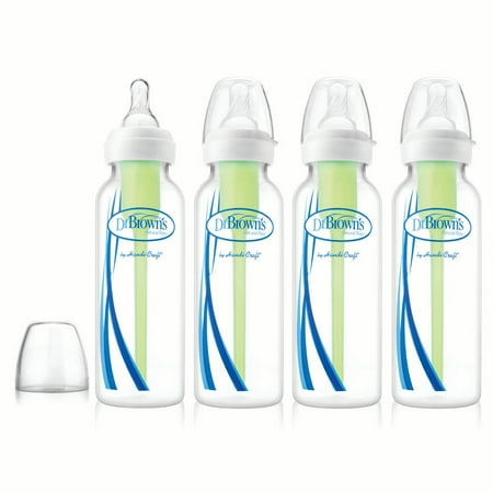 Dr. Brown's Options Narrow Polypropylene Baby Bottle, 8 Oz, 4 Ct