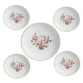 thumbnail image 3 of Lorren Home Trends 5 Piece Porcelain Pasta Set, 1 Serving Bowl and 4 Individual Bowls, Floral Design, 3 of 4