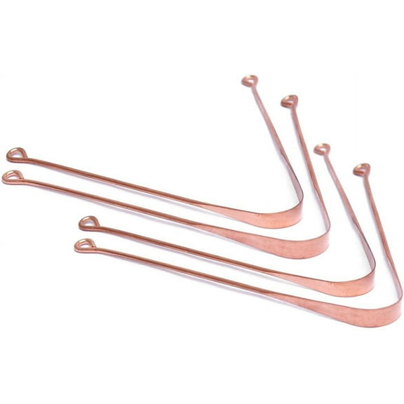 HealthAndWealth- Copper Tongue Cleaner Set of 4 | Copper Scraper | Dentist Recommended for Dental Health and Fresh Breath | Best Remedy for Bad Breath | Maintains Oral Hygiene