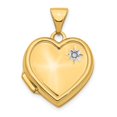 thumbnail image 1 of Quality Gold XL739 14K Yellow Gold with White Rhodium Diamond 16mm Heart Locket Pendant, 1 of 1