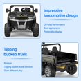 thumbnail image 4 of 24 Volt Ride on Toys, 6 Wheels 2 Seater Electric Ride on UTV Cars for Big Kids, Ride on Dump Truck, 4×4 Motors, Battery Display, Bluetooth, USB, Remote Control, Black, 4 of 8