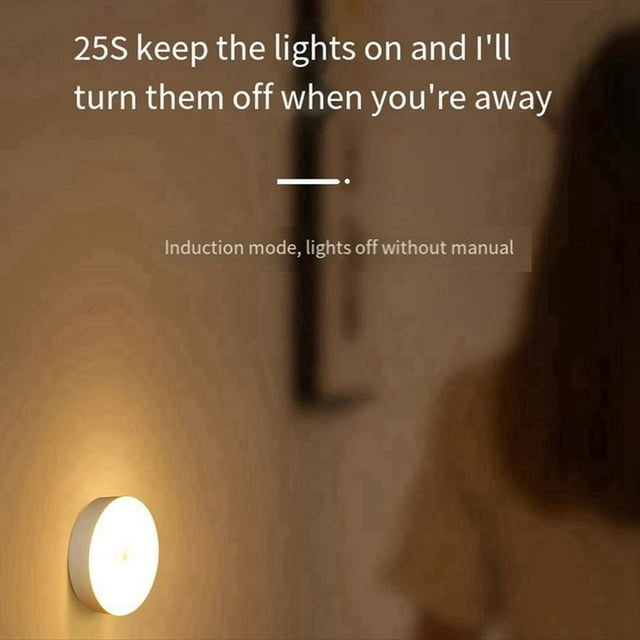 Paquete de 4 Luces Nocturnas LED con Sensor de Movimiento, Decoración de Pared Recargable por USB, Lámpara de Noche para Dormitorio, Frío + Cálido