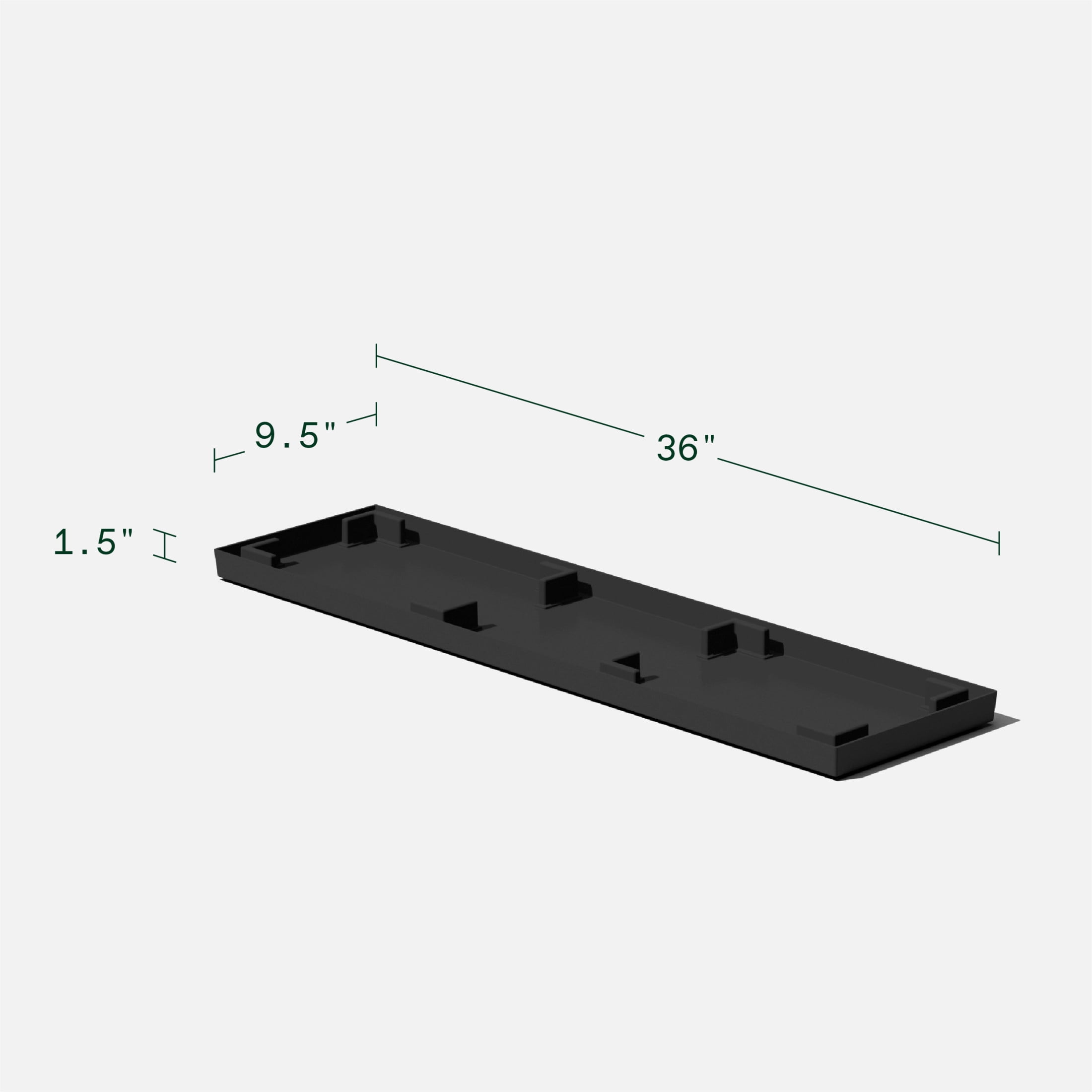 Veradek Pure Series Midori 39" Plastic Planter Tray - Black