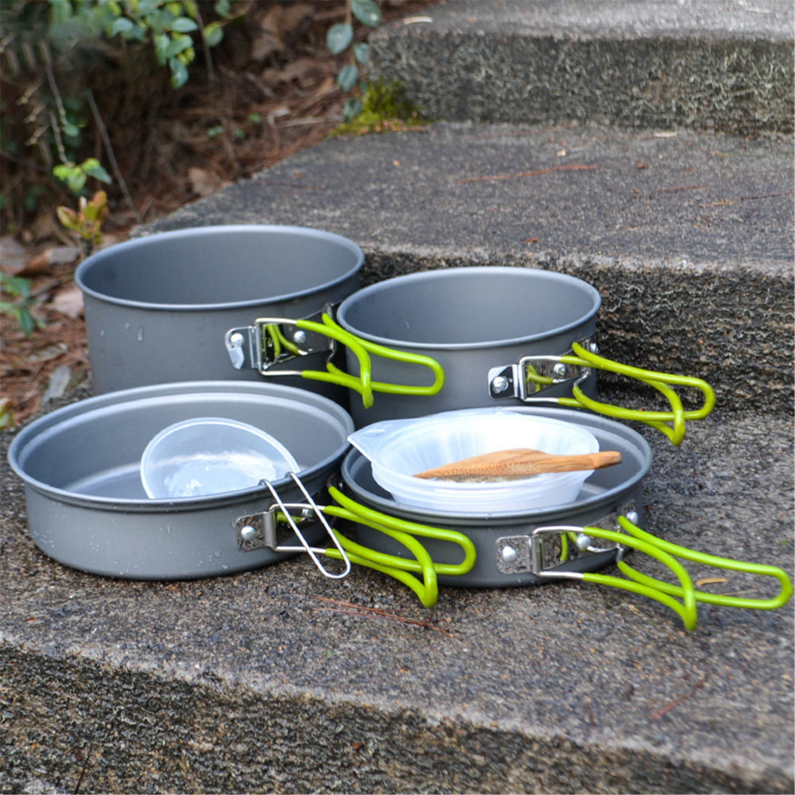 A Cookware Pot Set Clearance! Outdoor Camping Set Pot Cookware Picnic Pot Set Portable Alumina Heat Shielded Set Pot for 2 To 3 People Cooking Utensils