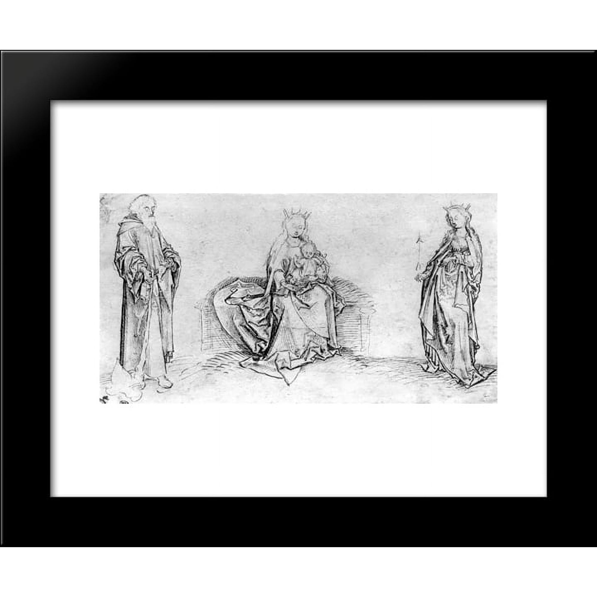Sitting Mary with the St. Jude Thaddeus and St. Ursula 20x24 Framed Art Print by Martin Schongauer