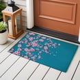 thumbnail image 4 of Pink Cherry Flowers Front Door Rugs 2x3 ft Watercolor Floral Tree Branches Lake Blue Small Rug for Entryway Non Slip Washable Bathroom Door Mat Absorbent Floor Mat for Indoor Entrance, 4 of 9
