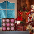 thumbnail image 5 of Christmas Decorations Indoor,Sequins Lace Christmas Balls,Christmas Home Decor for Christmas Tree Thanksgiving Party Wedding Baking Cake Decoration,3.15in,9pcs,Pink, 5 of 6
