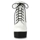 thumbnail image 2 of Botines Allegra K con tacón grueso Cordón Arriba cremallera plataforma para Mujeres Blanco 41, 2 of 6