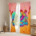 thumbnail image 3 of Erosebridal Teens Sport Baseball Lover Black Out Curtains,Pink Ice Cream Drip Waffle Curtains Pack of 2 (42x63 Each) for Boys Girls,Breathable Home Decor, 3 of 6