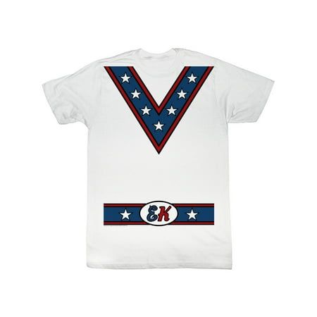 Evel Knievel American Iconic Daredevil Red White & Blue Costume Adult T-Shirt