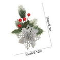 thumbnail image 3 of Cheapark Artificial Christmas Wreath With Green Leaves Red Berries For Door Wall Xmas Tree Home Party Decor, 3 of 6