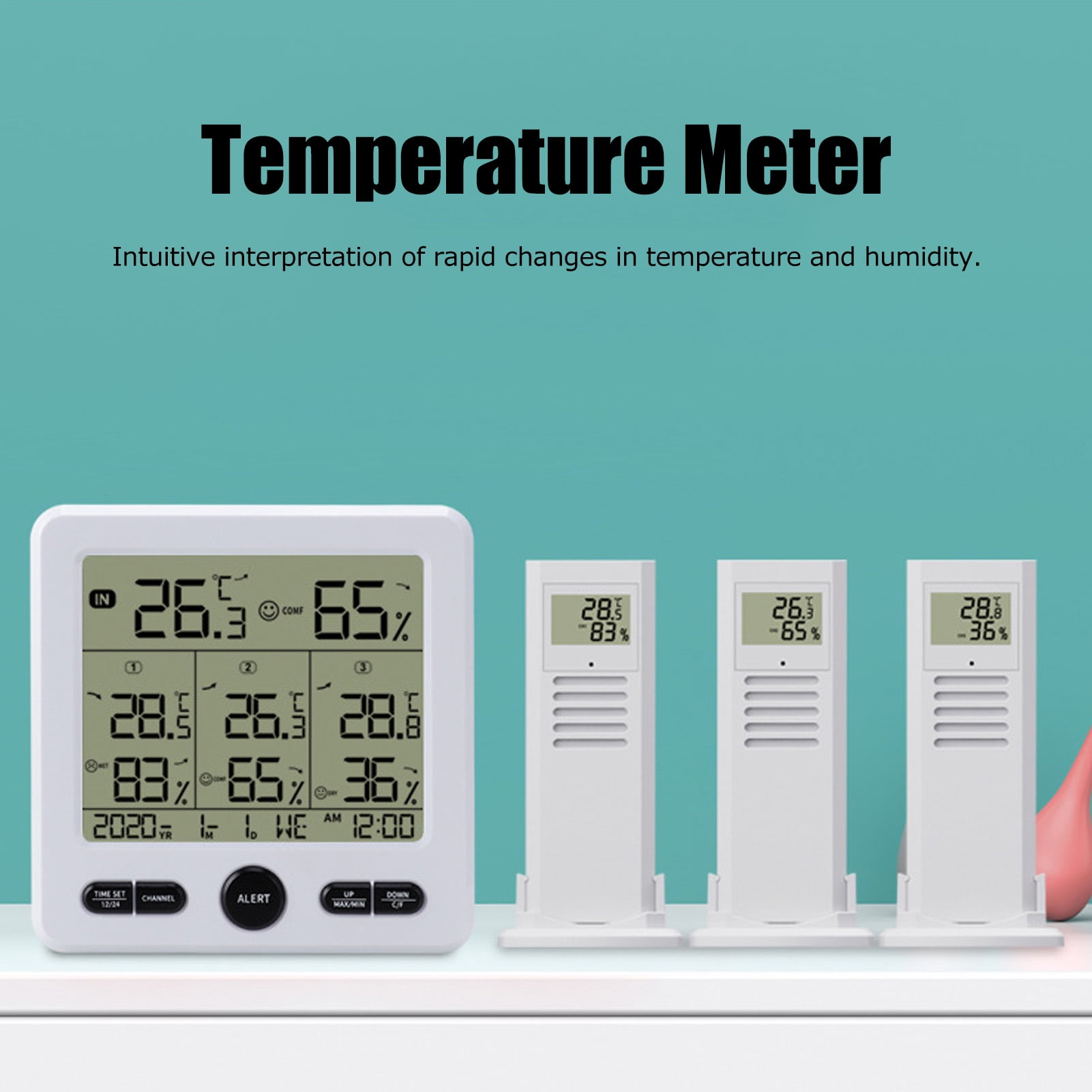 ESTINK Temperature Instruments,Alarm Thermometer,TS‑6210 3 In 1