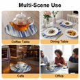 thumbnail image 2 of Abstract Navy Blue Round 13 Inch Placemats Set of 6, Vintage Grey Street Painting Art HeatResistant Non Slip Place Mats for Dining Table, Wipeable Braided Kitchen Table Mats for Housewarming, 2 of 9