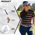 thumbnail image 4 of Aplkyhs Women's Golf Shirt and Sun Visor Hat Set Black American Flag Soft Comfortable Breathable Fabric Quick Dry Short Sleeve Collared Tank Adjustable UV Sun Hat for Golf Tennis, 4 of 7