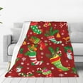 thumbnail image 4 of Cauagu X-mas and New Year Pattern Flannel Bed Blankets,Fleece Blanket Comfortable Air Conditioning Blanket for Sofa Bed Travel Couch & Living Room -50"x40", 4 of 8