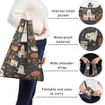 thumbnail image 5 of 5 Pack Foldable Shopping Bag,Autumn Halloween Scene Pattern Reusable Grocery Bags with Pockets,Large Reusable Tote Bags with Handles Waterproof & Lightweight, 5 of 6