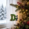 thumbnail image 4 of JeashCHAT Initial Letter Christmas Snowman Ornaments, Green Personalized Initial Christmas Ornaments, 2D Flat Acrylic Hanging Pendant Christmas Tree Decoration, Xmas Gifts, D, 4 of 6