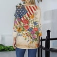 thumbnail image 6 of KDDYLITQ 250th Anniversary Usa Shirts for Women Freedom American Flag Crew Neck Tops Vintage Printed 4th Of July Tees Usa Star Stripes Graphic 3/4 Sleeve T-Shirts Complexion 3XL, 6 of 6