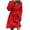 Red, variant on SMihono Straight Sweater Dress for Women Fall Winter 2025 Outfit Contrast Trim Jumper Knit Oversized Sweater with Belt Gray Free Size