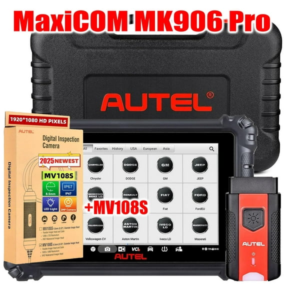 Autel Scanner MaxiCOM MK906 Pro, Android 10 Based ECU Coding Scan Tool, 2025 Upgrade of MaxiSYS MS906BT & MS906 Pro, Bi-Directional Scanner with 40  Services, Support BT506 & MV108