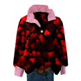 thumbnail image 5 of Valentines Day Blouses for Women Dressy Valentine Heart Lapel Collared Long Sleeve Button Up Blouse, 5 of 5