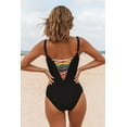 thumbnail image 2 of Roaso Women's Lace Up Deep V Sexy Monokini Swimwear Black Beachwear One Piece Swimsuit, 2 of 5