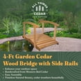 thumbnail image 3 of All Things Cedar FB48-R 4-ft Cedar Wooden Bridge with Side Rails - 46.5L x 36W x 33H, 3 of 6