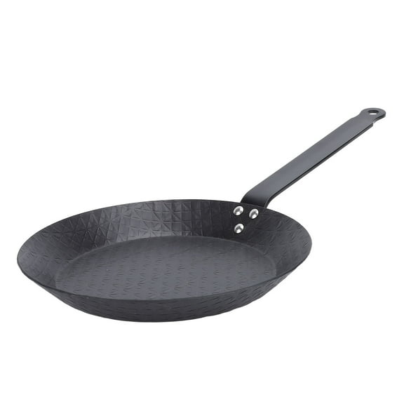 Carbon Steel Skillet Nonstick Frying Pan Smokeless Comfortable Grip Indoor Outdoor Cooking for Steak Egg Fish Vegetable