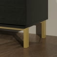 thumbnail image 6 of Oxylife 3 Drawer Dresser Nightstand with Metal Legs,Bedroom,Black, 6 of 7