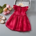 thumbnail image 4 of MEZZALL Robe de Fête Unie pour Filles Tout-Petits Manches Courtes Ourlet Irrégulier Robe de Soirée Vêtements Polyvalents Robe d'Été Bébé, 4 of 9